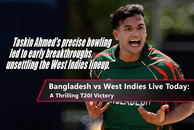 Bangladesh vs West Indies Live Today: A Thrilling T20I Victory 1 Bangladesh cricket team celebrating their T20I victory over West Indies at Arnos Vale Ground.